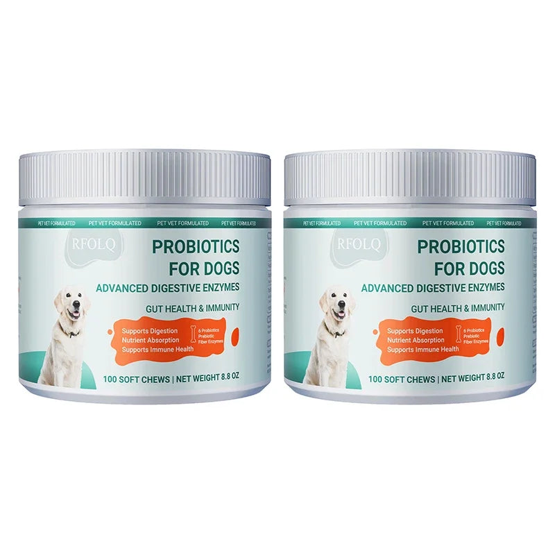 Probiotics for Dogs - Promotes Digestive Health, Relieves Diarrhea, Gas, Stomach Discomfort, Reduces Allergies and Itchy Skin