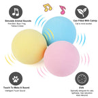 Smart Cat Toys Interactive Ball Plush Electric Catnip Training Toy Kitten Touch Sounding Pet Product Squeak Toy Ball Cat Supplie