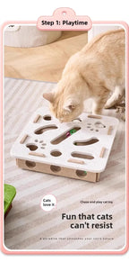 Cat Puzzle Toy Felt Puzzle Box Cat Exercise Toy With Ball Indoor Sports Entertainment Hunting Cat Toys For Indoor Cats