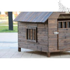 Pet Houses Products for Dogs Solic Wood Waterproof Windproof Sunshade Anti-corrosion Insect Proof Outdoor Warm Animal Dog House