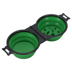 1-piece 2-in-1 Foldable Dual Bowl Feeding Bowl Portable Outdoor Travel Dog Cat Drinking Bowl Pet Supplies Outdoor Feeding Water