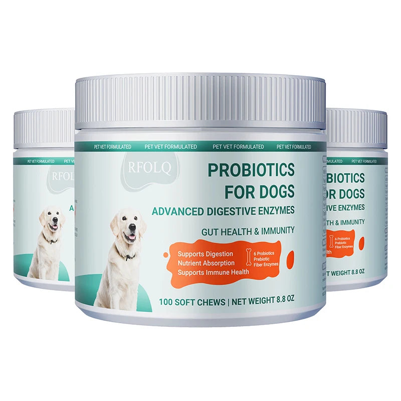 Probiotics for Dogs - Promotes Digestive Health, Relieves Diarrhea, Gas, Stomach Discomfort, Reduces Allergies and Itchy Skin
