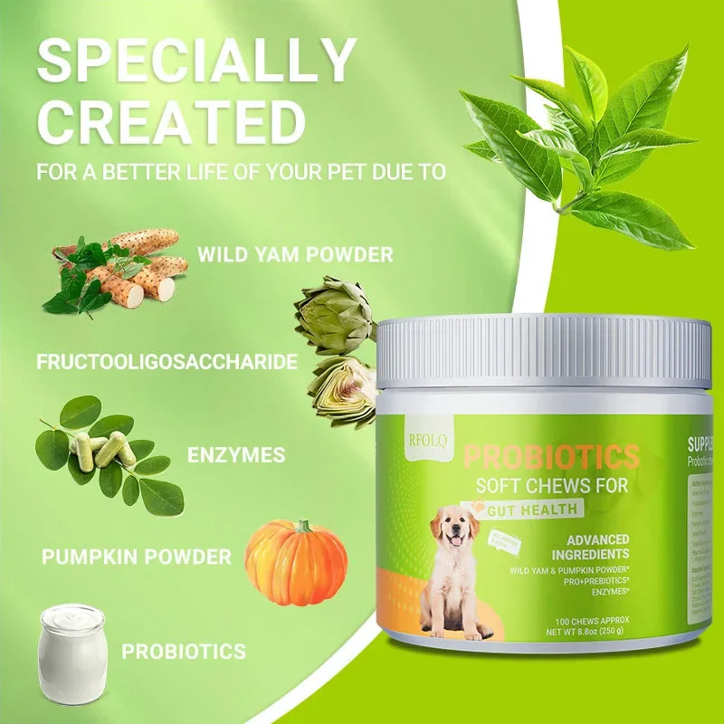 Probiotics for Dogs - Increasing Appetite, Improves Digestion, Supports Gut Health, Reduce Itchy Skin, Improves Stool Quality