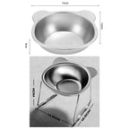 ‌304 Stainless Steel Raised Cat Bowl with 15° Elevated Design Tilted Neck Guard Healthy Feeding Shatterproof for Cats Puppies