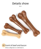 Dog Durable Beef Flavored Chew Toy, Bone Shaped Dog Interactive Play Toy, Teeth Clean Training Toy Pet Supplies