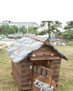 Pet Houses Products for Dogs Solic Wood Waterproof Windproof Sunshade Anti-corrosion Insect Proof Outdoor Warm Animal Dog House