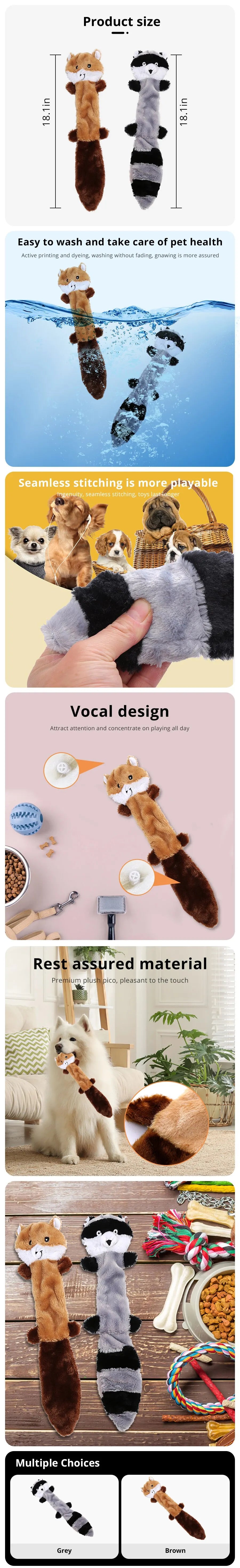 Dogs Chew Toy for Small Medium Large Breed Chewers Pet Puppy Supplies Dogs Bite Resistant Sound Toys No Stuffing Plush Squeaky
