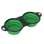 1-piece 2-in-1 Foldable Dual Bowl Feeding Bowl Portable Outdoor Travel Dog Cat Drinking Bowl Pet Supplies Outdoor Feeding Water