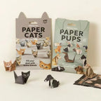 DIY Origami Paper Cats Dogs Dinosaurs Kit 50Pcs Fold Your Own Animal Craft Cute 3D Desk Decor Toy for Kids Adults Beginners Gift