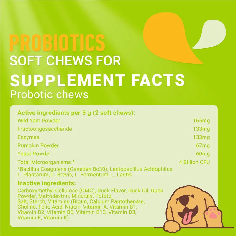 Probiotics for Dogs - Increasing Appetite, Improves Digestion, Supports Gut Health, Reduce Itchy Skin, Improves Stool Quality