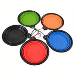 Dog Folding Bowl Portable Dog Travel Bowl Dog Food Water Bowl for Outdoor Walking Silicone Dog Food Water Bowl with Bowl Lip