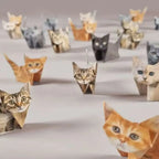 DIY Origami Paper Cats Dogs Dinosaurs Kit 50Pcs Fold Your Own Animal Craft Cute 3D Desk Decor Toy for Kids Adults Beginners Gift