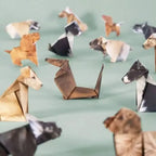 DIY Origami Paper Cats Dogs Dinosaurs Kit 50Pcs Fold Your Own Animal Craft Cute 3D Desk Decor Toy for Kids Adults Beginners Gift
