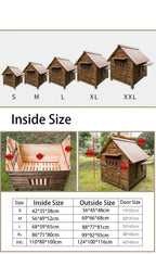 Pet Houses Products for Dogs Solic Wood Waterproof Windproof Sunshade Anti-corrosion Insect Proof Outdoor Warm Animal Dog House