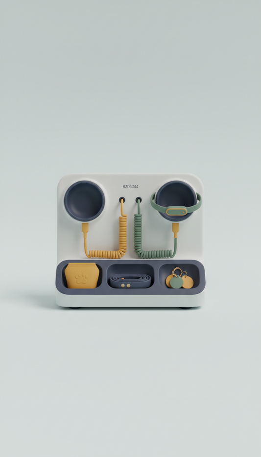 Pet Accessory Station with Removable Bins